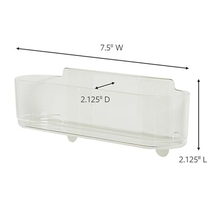Command Medium Caddy, Holds up to 2 lb, 7.5" x 2.1" x 2.1", 1 Caddy with 4 Strips, Damage-Free Organization Wall Mount to Cabinet, Kitchen, Pantry, Closet, or Under Sink - color: Transparent