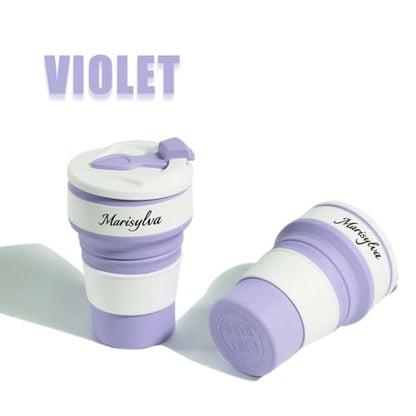 12oz Collapsible Water Bottles, Silicone Foldable Portable Travel Water Bottle, Folding Lightweight Reusable Leakproof for Traveling Camping Hiking Cycling Yoga Sports Purple - color: Purple