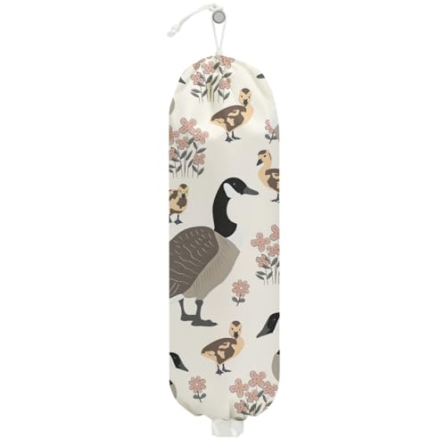 Canada Goose Plastic Bag Holder 22.5x9 Inch,Wall Mount Grocery Bag Holder for Plastic Bags,Reusable Large Grocery Bags Storage Dispenser,Home Kitchen Pantry Decor, Goose Gifts for Women Mom Grandma - color: Goose Pattern