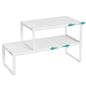 SONGMICS Spice Racks, Set of 2 Expandable Kitchen Countertop Shelves, Small Cupboard Organizers, Metal, Space-Saving Tabletop Shelves, Matte White UKCS402W01 - color: Matte White, size: Set of 2