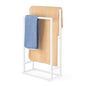 Freestanding Towel Rack for Bathroom 2 Tier Small Metal Hand Towel Holder Stand Towel Bar Towel Drying Rack Floor for Bedroom Laundry Room, White - color: White