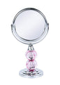 Zahari Home Aroma Magnifying Makeup Mirror with Stand, Double Sided 1X/3X Magnification, 360 Degree Swirl, 6.30 inch Pink - color: Pink, size: 6.3"L x 3.5"W
