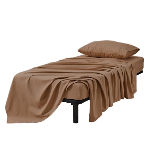 Kingnex 30x75x9 RV Bunk Sheets Set for Narrow Twin Bed Soft Brushed 1800 Microfiber 3 Piece Bedding Set Includes 1 Cot Size Fitted Sheet 1 Flat Sheet 1 Pillowcase Cot Coffe - color: Coffee, size: Cot 30x75 RV Bunk Set