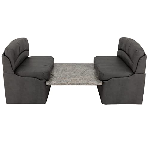 RecPro 36" RV Dinette Booth Set with Table and Leg | Two Dinette Booths (Gunmetal, Luna Imperial) - color: Luna Imperial, size: Gunmetal
