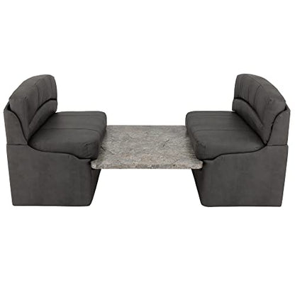 RecPro 36" RV Dinette Booth Set with Table and Leg | Two Dinette Booths (Gunmetal, Luna Imperial) - color: Luna Imperial, size: Gunmetal