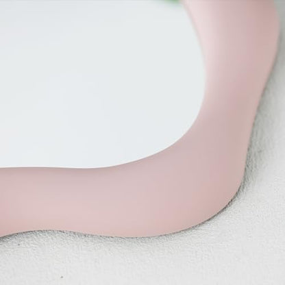 YCHMIR Small Wall Mirror Table Mount Vanity Mirror 10 “L x 8.8 ”W (Pink) - color: Pink
