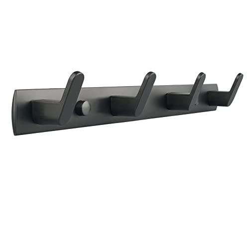 ULIBERMAGNET Magnetic Hooks,Heavy Duty Coat Magnetic Rack,Strong Rubber Magnetic Hanger for Refrigerator,Metal Cabinet,Hanging Coat, Towel, Bag, Backpack(Matte Black/4 Hooks) - color: Black, size: 4 Hooks Magnetic Rack