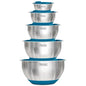 Viking Mixing Bowls Set, 10 Piece Stainless Steel Kitchen Cookware, Non-Slip Silicone Base, Includes Tight Fit Lids, Dishwasher Safe, Teal - color: Teal