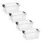 Superio Clear Storage Bins with Lids, Stackable Storage Box with Latches and Handles, Extra Small, 4 Pack 1.75 Quart - size: 1.85 Qt, style: 4 Pack