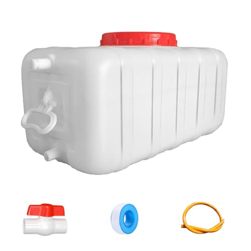 Plastic Water Tank 25L/35L/50L/80L/110L/200L Water Container，Rain Water Tank，Food-Grade Rectangular Thickened Water Tower with Faucet for Household Water Storage(Size:50L) - size: 50L