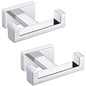 Angle Simple Double Towel Hooks, SUS 304 Stainless Steel Robe Coat Wall Hooks for Bathroom, Polished Chrome, 2 Pack - color: Polished Chrome, size: 2 Pack