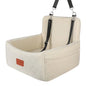 WOOAIDAGG Dog Car Seat for Under 30lbs Dogs,Comfy Febric Fill in Memory Foam,Washable and Detachable Pet Travel Car Bed,Anti-Slip Bottom,2 Safety Leashes & Storage Pockets(Beige) - color: Beige