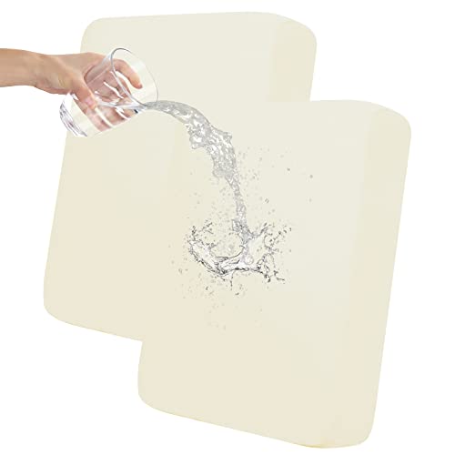 Easy-Going 100% Waterproof Chair Sofa Seat Cushion Slipcovers Couch Cushion Cover Stretch Furniture Protector for Kids, Pets (2-Piece Loveseat Cushion, Ivory) - color: Ivory, size: 2-piece loveseat cushion