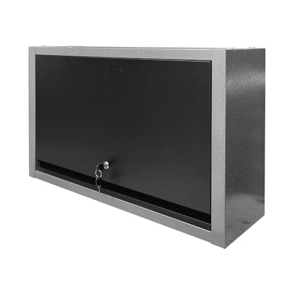 JZD Metal Wall Cabinet with Removable Shelf, Lockable Hanging Cabinet with Up Flip Door, for Kitchen Warehouse Utility Room Garage - size: L-01