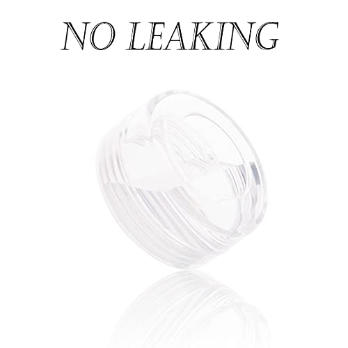 5 Gram Sample Containers with Lids, Mini Makeup Containers, Empty Plastic Travel Cosmetic Containers with Labels(50 Count, Clear Lid) - color: Clear