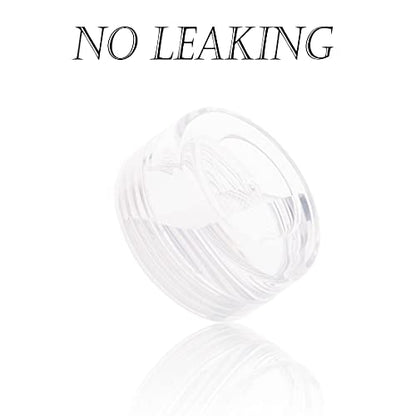 5 Gram Sample Containers with Lids, Mini Makeup Containers, Empty Plastic Travel Cosmetic Containers with Labels(50 Count, Clear Lid) - color: Clear