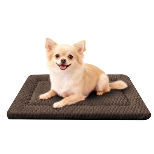 Dog Bed Mat - Dog Crate Pad - Reversible Mat for Pet Comfort - Soft Bed Crate Pads for All Seasons - Durable, Machine Washable Mat for Crates, Travel, and Home (Dark Brown, 24" L*18" W*1.5" Th) - color: Dark Brown, size: 24"L*18"W*1.5"Th