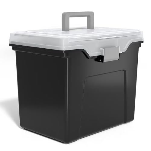 STAPLES File Box File Portable Tote, Letter Size, Black, 2/Pack - color: Black, size: 2 Pack, style: Portable