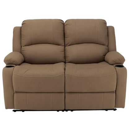 Camper Comfort Faux Suede Leather Reclining Chair, Cappuccino, 58" Wide x 41" Tall x 30" Deep, Wall Hugging Fit for RVs - color: Cappuccino, style: Powered