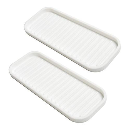 Silicone Sponge Holder Kitchen Sink Organizer Tray Dish Caddy Soap Dispenser, Scrubber Spoon Holder,Dishwashing Accessories 2 Pack (White) - color: White