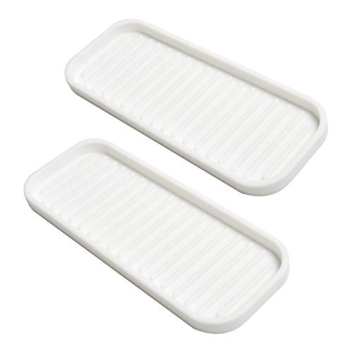Silicone Sponge Holder Kitchen Sink Organizer Tray Dish Caddy Soap Dispenser, Scrubber Spoon Holder,Dishwashing Accessories 2 Pack (White) - color: White