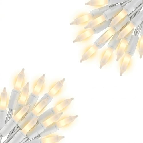 Vigdur 2 Pack 13ft 50 Clear Outdoor String Lights on White Wire Cord, UL Approved for Indoor/Outdoors Use, Connectable 120V Clear Outdoor Lights for Xmas Patio Home Party Garden Decor(White) - color: Clear