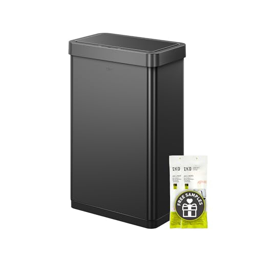 EKO Mirage X 80 Liter / 21.1 Gallons Motion Sensor Trash Can, Automatic Large Kitchen Trash Can Touchless, Stainless Steel, Matte Black - size: Mirage 80L - Matte Black