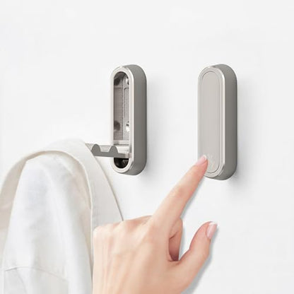 2Pcs Foldable Wall Hooks, Zinc Alloy Folding Hook Silver, Heavy Duty Folding Coat Hooks Wall Mounted for Hanging Coat Towels Bags Keys (Silver, 2 Pack) - color: Silver, size: 2 Pack