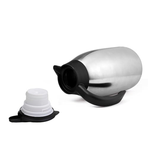 68oz Thermal Coffee Carafe, 2 Pack Airpot Insulated Coffee Urns Stainless Steel Vacuum Thermal Pot Dispenser for Coffee, Hot Water, Tea, Hot Beverage - Keep 12 Hours Hot, 24 Hours Cold (Silver,Silver) - color: Silver Silver