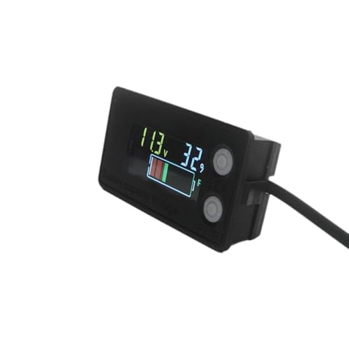 Waterproof Battery Meter 12V, Battery Monitor DC8-100V with LCD Display, Golf Cart Voltage Meter, Capacity Percentage Tester for DIY Project, RV,Boat