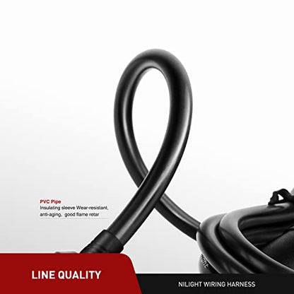 Nilight NI-WA-01C Cigarette Lighter Extension Cord Cable Heavy Duty 14ft 12V/24V Car Charger with Cigarette Lighter Socket (Pack of 2) - color: 4,3 m Zigarettenanzünder schwarz