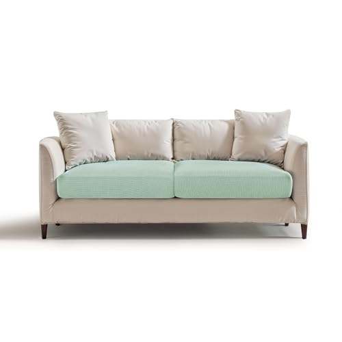 SUBRTEX Stretch Cushion Covers Couch Cushion Slipcovers RV Seat Covers Chair Loveseat Sofa Cushion Protector Spandex Elastic Furniture Protector for Seat(Dark Cyan, 2 Pieces) - color: Dark Cyan, size: 2 pieces