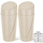 Car Trash Can, 2 Packs Mini Car Garbage Can Cup Holder with Lid | Leakproof Car Trash Bin with 60 Trash Bags, Vehicle Front Back Seat Organizers and Storage for Car, Home, Office, Beige - color: Beige