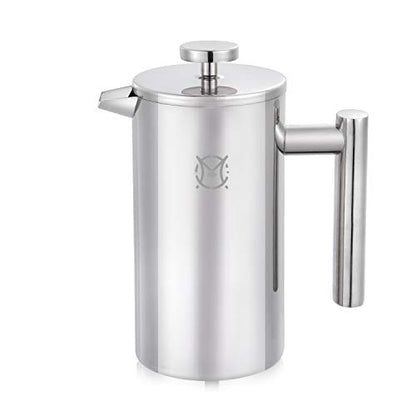 French Press Coffee Maker – 2 Cups Small Stainless Steel Coffee Maker Double Walled French Press 750ML/24OZ - size: 24 fl oz (750 ml)
