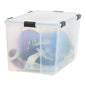 IRIS USA 156 Qt Storage Box with Gasket Seal Lid, BPA-Free, Made in USA - Heavy Duty Moving Containers with Tight Latch, Weather Proof Tote Bin, WEATHERPRO - Clear/Black - size: 156 Qt, style: 1 Pack