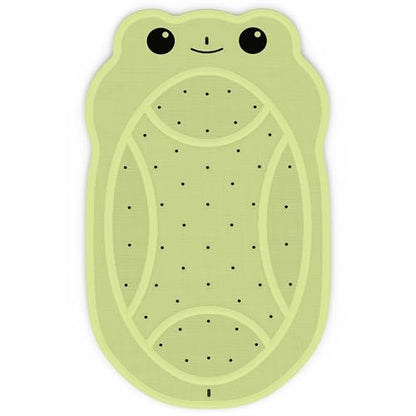 Upgraded Kids Bathtub Mat Non Slip, Low-Odor Natural Rubber Bath Mat with Strong 18mm Suction Cups, Flat Non-Slip Surface, 30"x18" Cute Frog Design, Shower Mat Fast Draining for Smooth Tubs, Green - color: Green