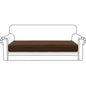 ZNSAYOTX Stretch Cushion Covers Sofa Cushion Couch Seat Covers Slipcovers Soft Replacement Unique Pattern Furniture Protector with Elastic Bottom (Coffee, 1 Pc 3-Seat Cushion Cover) - color: Coffee, size: 1 Cushion Sofa