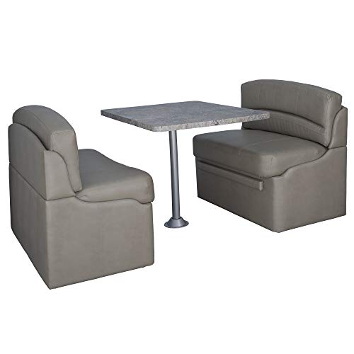 RecPro Charles 44" RV Dinette Booth with Storage | Converts to Bed with Memory Foam (Putty, 1) - color: Putty