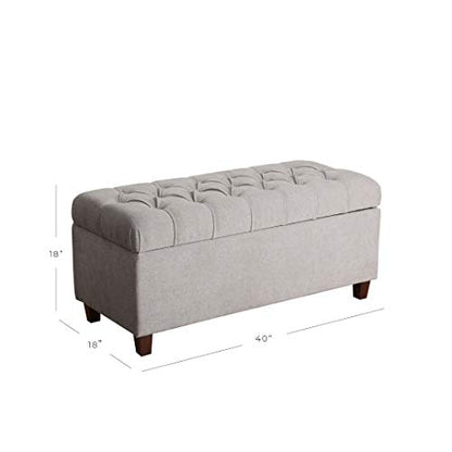 HomePop Ainsley 40" Storage Ottoman Bench - Grey - color: Grey