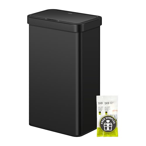 EKO Nova Sensor Trash Can, 21 Gallon/80 Liter Stainless Steel Rectangular Touchless Motion Sensor Trash Can, Matte Black - size: Nova 80L - Matte Black
