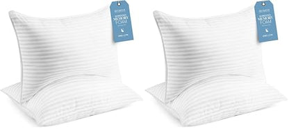 Beckham Hotel Collection King Size Memory Foam (Adjustable Fill) Bed Pillows Set of 2 - Cooling Shredded Foam Pillow for Back, Stomach or Side Sleepers (Pack of 2) - size: King (Adjustable Foam, Pack of 2)