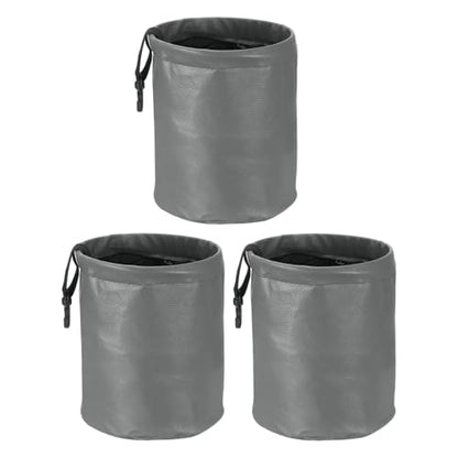 HARFINGTON 3 Packs Car Trash Can 0.9 Gallon Foldable Leak-Proof Garbage Organizer Portable Hanging Waterproof Truck Trash Bins for Van Automotive Vehicle Front Seat, Gray - color: Grey