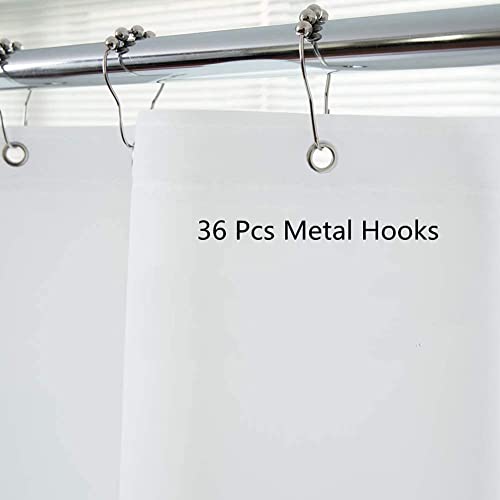 Clawfoot Tub Shower Curtain 180x60 Inch White Liner All Warp Around Extra Wide 36 Metal Hooks Vinyl Bath Curtain for Clawfoot Stand Up Tub Bathroom PEVA Waterproof Liner - color: Pure White, size: 180"W x 60"L (Pack of 1)
