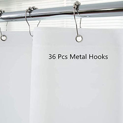 Clawfoot Tub Shower Curtain 180x60 Inch White Liner All Warp Around Extra Wide 36 Metal Hooks Vinyl Bath Curtain for Clawfoot Stand Up Tub Bathroom PEVA Waterproof Liner - color: Pure White, size: 180"W x 60"L (Pack of 1)