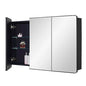 IDYLLOR Black Bathroom Medicine Cabinet with Round Corner Framed Door, 40 x 25.5 inch, Recessed or Surface Mount, with Adjustable Glass Shelves - size: 40 x 25.5 inch