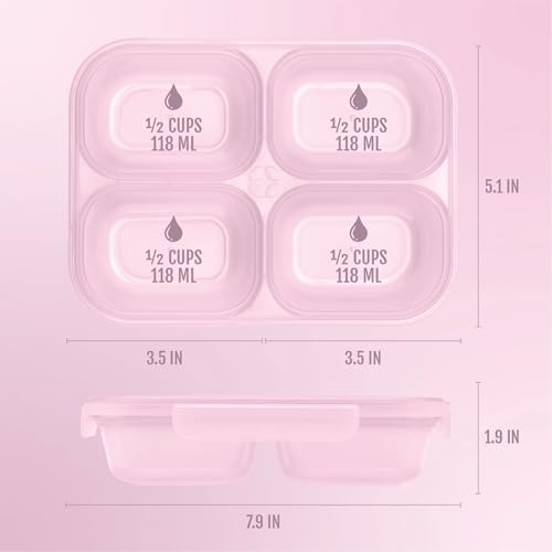 Ello Snap & Nest 10-Piece 2 Cup Plastic Divided Snack Pack Set, Reusable Food Containers for Healthy Eating, Freezer, Dishwasher Safe, Berry Fields - color: Berry Fields, size: Snackle Box