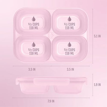 Ello Snap & Nest 10-Piece 2 Cup Plastic Divided Snack Pack Set, Reusable Food Containers for Healthy Eating, Freezer, Dishwasher Safe, Berry Fields - color: Berry Fields, size: Snackle Box