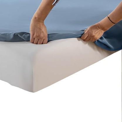 Kingnex Sleeper Sofa Bed Sheets Queen for 60x74 Pull Out Sofa Bed with 4-6 Deep Pocket Soft Double Brushed 1800 Microfiber 4 Piece Bedding Set Blue - color: Blue, size: Sleeper Sofa Queen