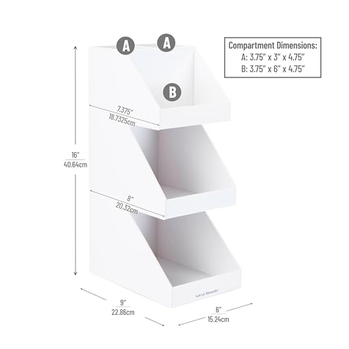 Mind Reader Coffee Tea Utensil and Condiment Station, Countertop Organizer, Coffee Bar, Kitchen, 6"L x 9"W x 16"H, White - size: 3 Tier