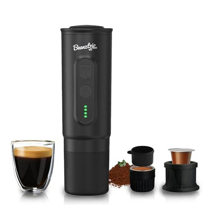 H02 PRO Portable Espresso Maker, Electric Coffee Machine for Travel, 20Bar Small Mini Coffee Maker with Self-Heating, Espresso Machine Fits Ground Coffee & NS Capsule, for Camping, Hiking - color: Black
